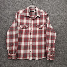 Field Stream Flannel Button Up Shirt Mens M Medium Red Long Sleeve Plaid
