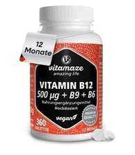 Vitamaze Vitamin B12 500 µg + B9 + B6 360 Tabletten vegan 12 Monate