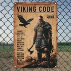 Room Tin Metal Signs Home Décor 8x12 Viking Code Aluminum Wall Art,Vintage Poste