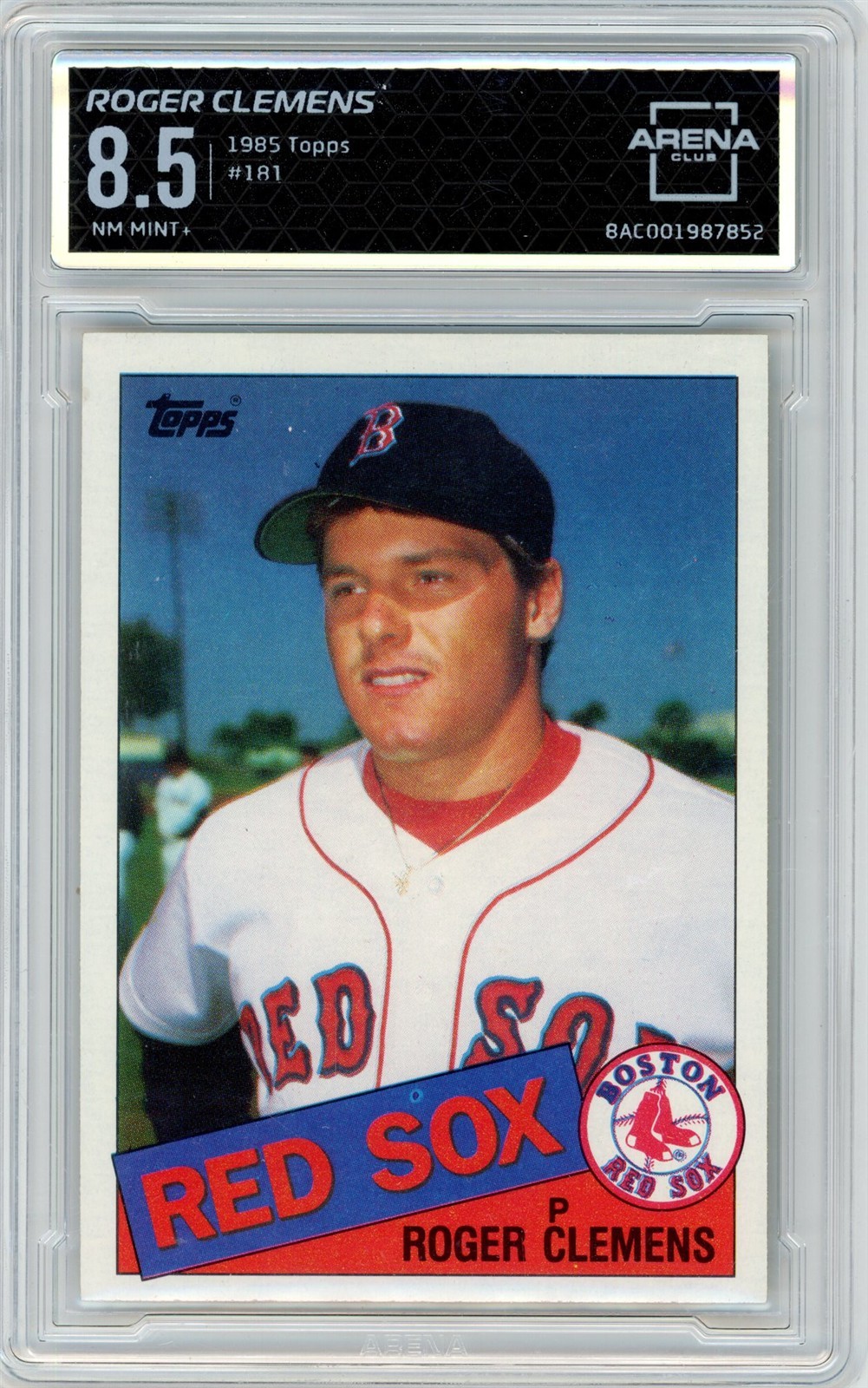 1985 Topps ROGER CLEMENS #181 RED SOX ARENA 8.5 FAST SHIP D734