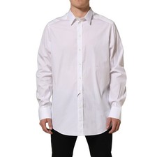 DOLCE & GABBANA Shirt White Cotton Long Sleeves Men Dress 43/US17/XXL RRP 680usd