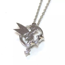 Tinker Bell Pendant Necklace Cubic Zirconia Silver Accessories 38cm Used