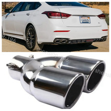 For Genesis G70 G80 Rear Car Dual Exhaust Pipe Tail Muffler Tip Throat Tailpipe For Genesis G70 G80 Rear Car Dual Exhaust Pipe Tail Muffler Tip Throat Tailpipe