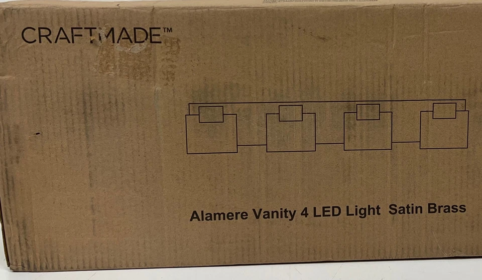 Alamere artesanal 29 pulgadas Barra de luz LED de latón satinado de vidrio transparente con semillas Foto 2 de 2