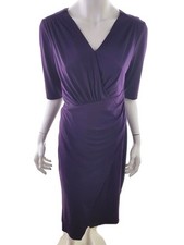 CONNECTED APPAREL Damen Elegantes Kleid Gr. 38 Lila Kurzer Ärmel Midi
