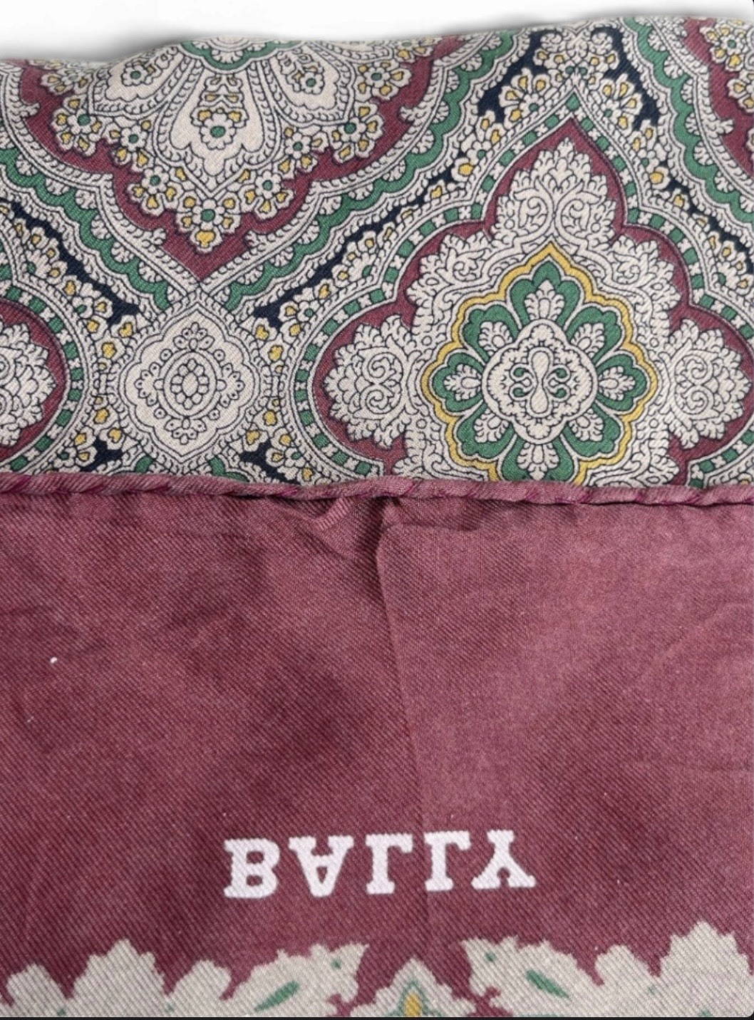 Bally Authentic Large Rectangle Silk Shawl Persia… - image 15