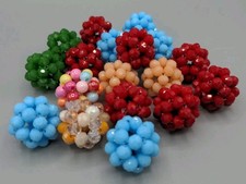 18 Handcrafted Glass Beads. Fun  Color. 32 mm. High Quality. New