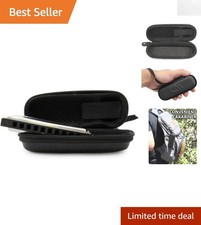 Travel-Friendly Harmonica Case with Wrist Strap  Dual Compartments - Black