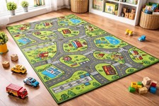 Kids Carpet Playmat Rug City Life Great for Playing with Cars and Toys - Play...