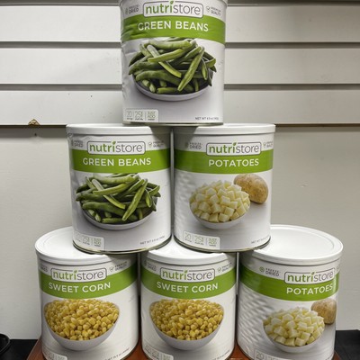 Freeze Dried Potatoes-corn& Green Beans LOT OF 6! 2 Each Survival Food 25yr !!