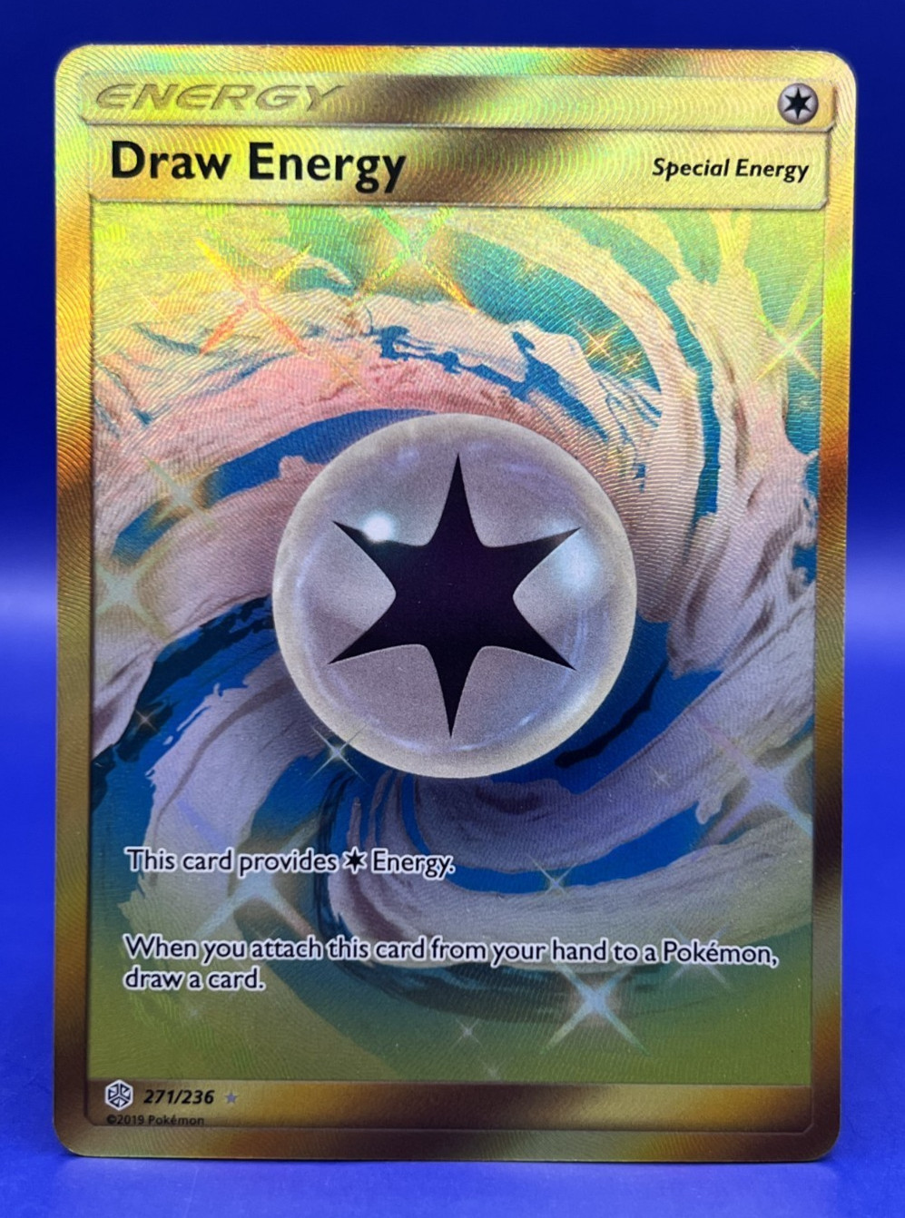 2019 Pokemon Draw Energy Secret 271/236 Sm Cosmic Eclipse Holo NM