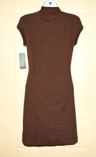 Wild Fable Dress Womens M Mock Neck Short Sleeve Bodycon Knit Espresso NWT