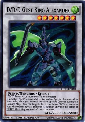 Yugioh D/D/D Gust King Alexander CT13-EN010 Super Rare Limited Edition VLP