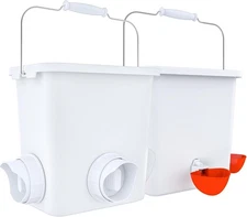 Large Automatic Chicken Feeder and Waterer Set Hanging Chicken Water Feeder