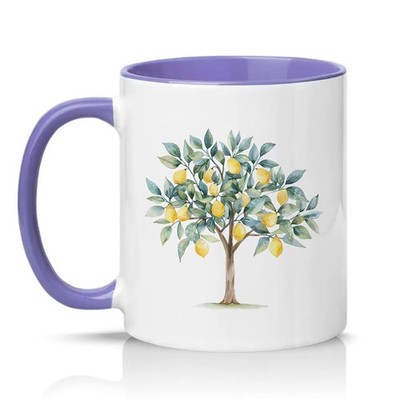 Zitronenbaum Unisex 11 Unzen Keramiktasse Aquarell Geschirr Geschenk für Sie & Ihn