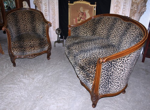 Antique Country French Louis XV Walnut Salon Canape Sofa & Arm Chair Circa 1850 - Picture 10 of 12