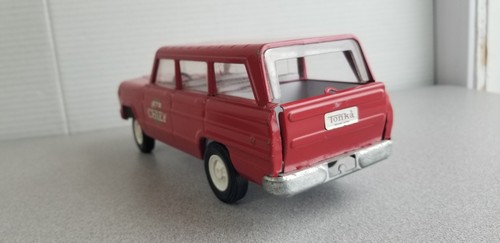 Vintage 1968 Tonka Mini Fire Chief Jeep Wagoneer 9" Pressed Steel Shelf P3 - Picture 6 of 8