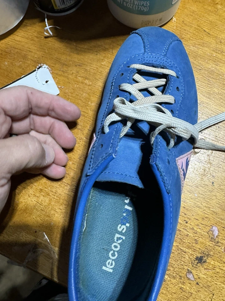 Zapatos vintage Le Coq Sportif para mujer azul rosa 4 Wendon Foto 3 de 4