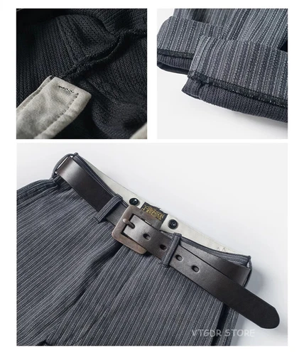 Men's 1930's Black and Grey Stripes Pants Vintage Style Suit Trousers retro - Picture 15 of 18