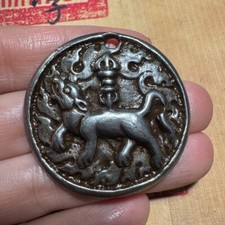 Ancient Old Tibetan Buddhism iron meteorite Snow Lion King Kong Pendants amulet