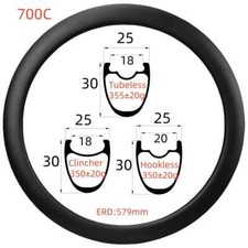 700c Carbon Road Bike Rims Lightweight Vdisc Brake Tubelessclincherhookless