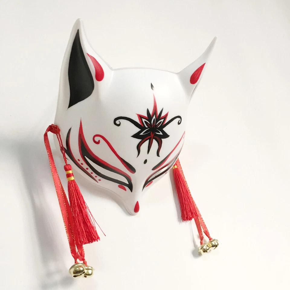 Kitsune Large Fox Mask for Cosplay, Japanese Kabuki Traditional Masks Christmas - Image 3 of 4