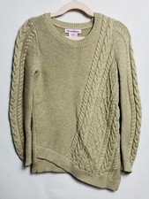 Tommy Bahama girls Gold Metallic Thread Sweater Size M 7-8