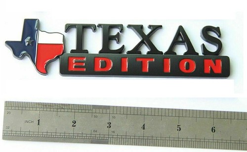 (TWO) TEXAS FLAG EDITION EMBLEMS BADGE FOR CHEVY FORD TRUCK UNIVERSAL 3M STICKON - Bild 3 von 7
