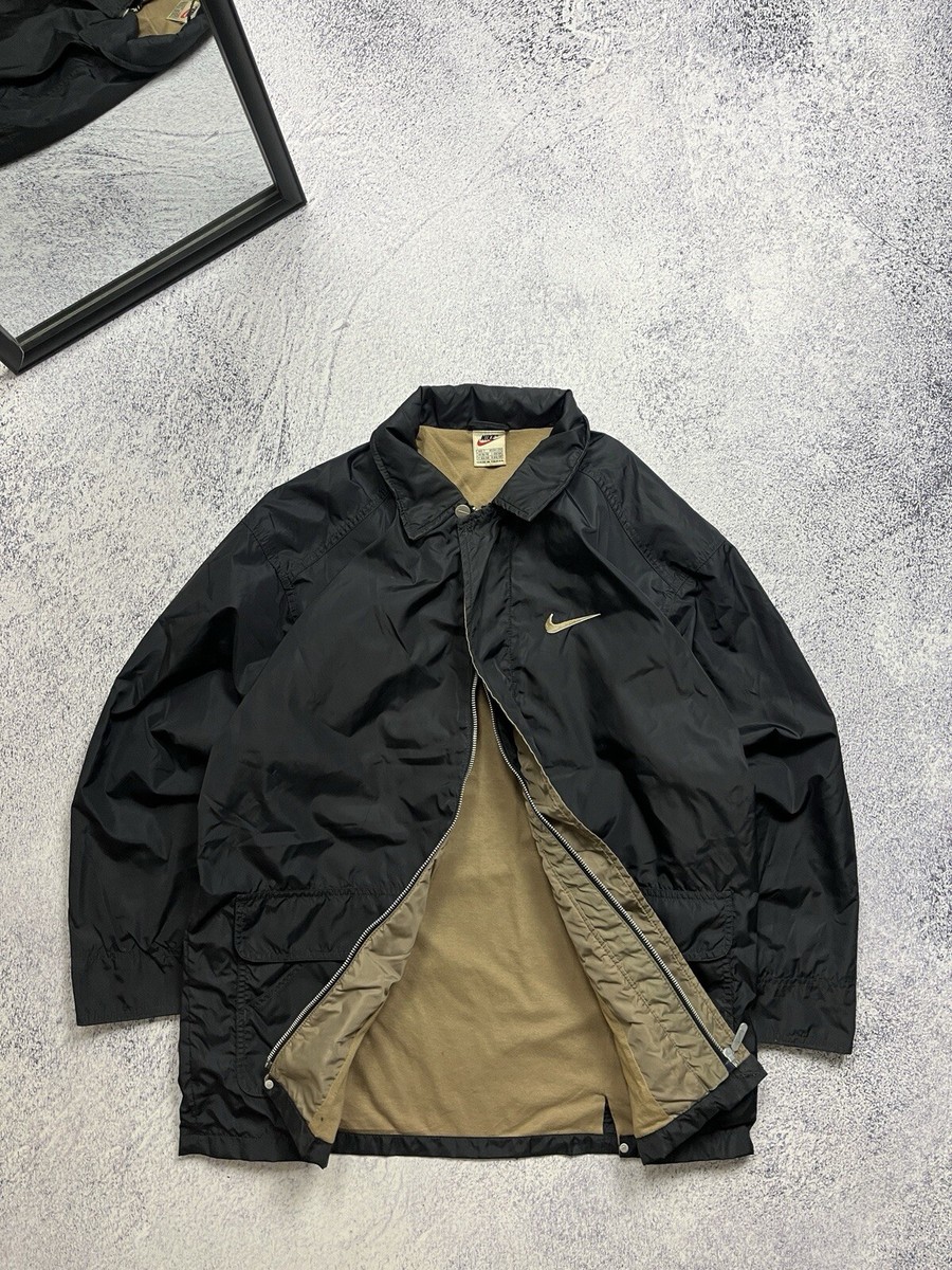 Nike Vintage Big Logo Swoosh Nylon Bomber Jacket 90s Y2K Men's
