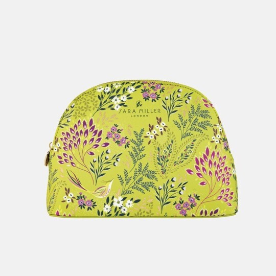 Sara Miller Lime Songbird Medium Cosmetic Bag - BNWT