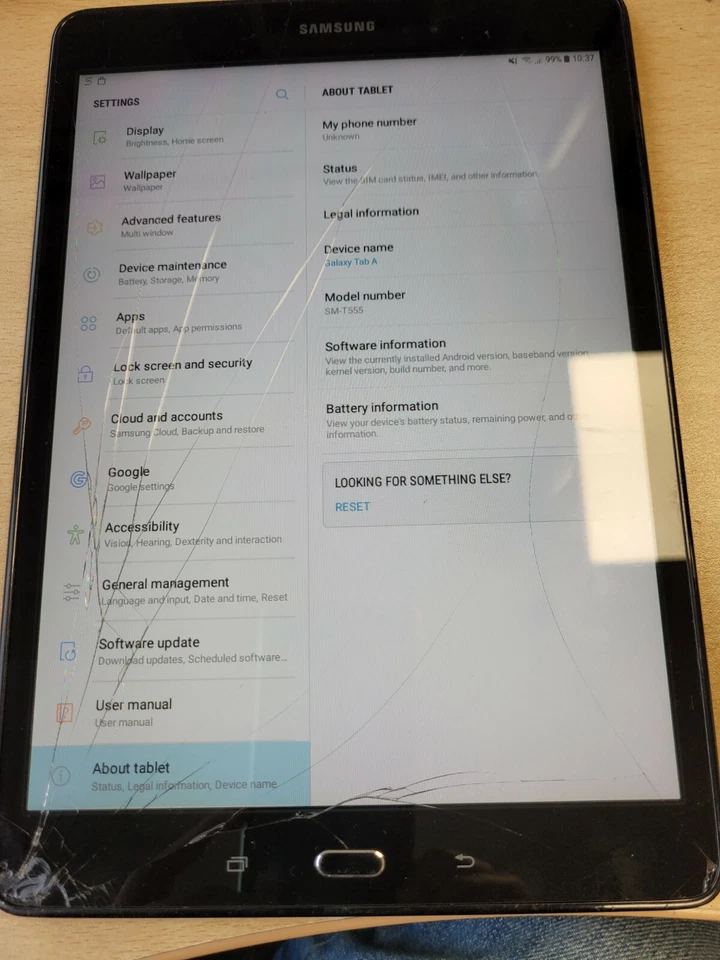 Samsung Galaxy Tab A SM-T555 (4G LTE Cellular) 9.7”  16G （Cracked screen）, photo 2 of 2