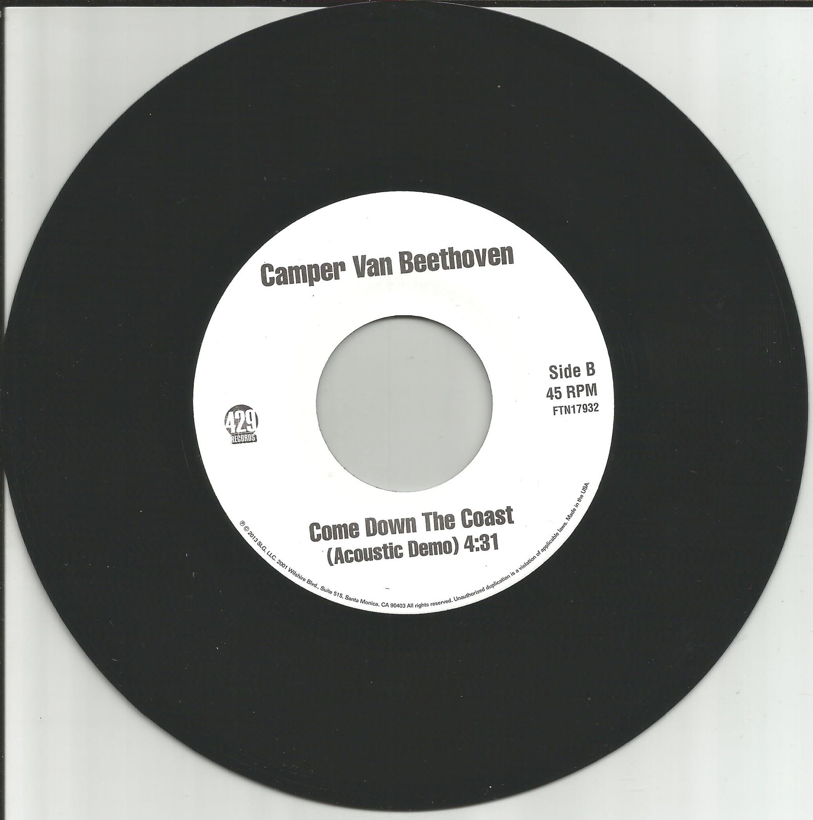 Cracker CAMPER VAN BEETHOVEN Come Down Coast ACOUSTIC DEMO PROMO  7 INCH Vinyl