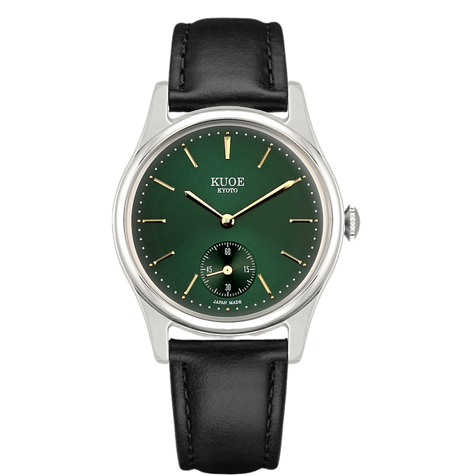 KUOE KYOTO OLD SMITH 90-001 Watch Green Dial Gold hands Black Belt