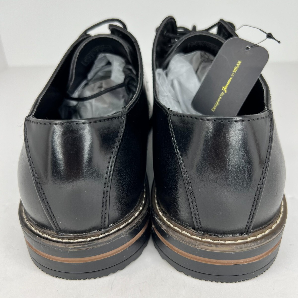 Jousen Mens DDH23021 Black Polished Oxford Leather Cap Toe Size 13 Dress Shoes Jousen Mens DDH23021 Black Polished Oxford Leather Cap Toe  main image 3
