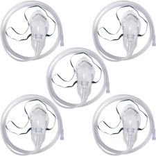 Elongated Pediatric Oxygen Mask with Medium Concentration  7' Tubing - 5 Pack