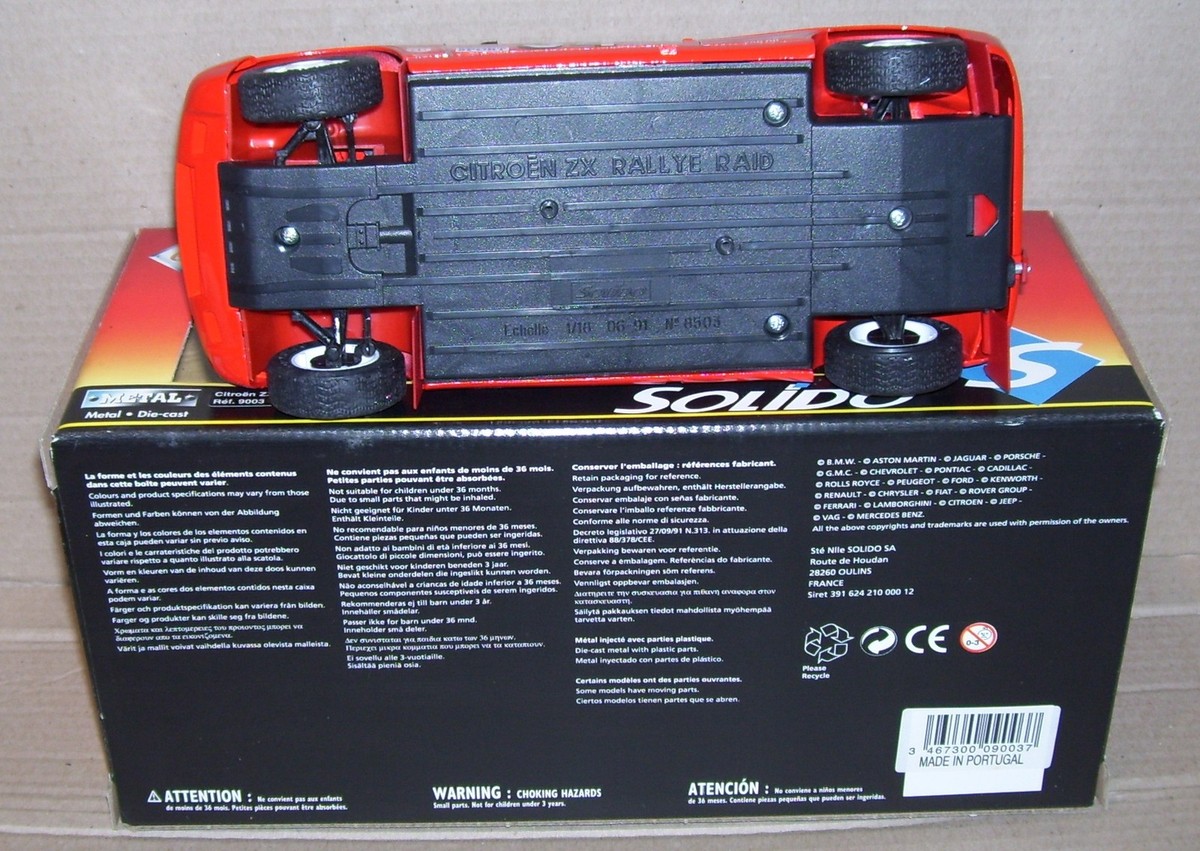 Rare Solido Club 1/18 Citroen ZX Rally Raid Rouge N°34 Ref Rare Solido Club 1/18 Citroen ZX Rally Raid Rouge N°34 Ref
