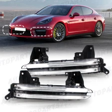 Pair LED DRL Fog Light For Porsche Panamera GTS  2014-2017 Daytime Running Light
