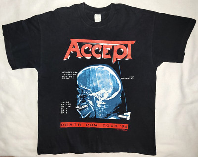 ACCEPT DEATH ROW TOUR 1994 OFFICIAL SHIRT VINTAGE MCS BERLIN SINGLE STITCH XL