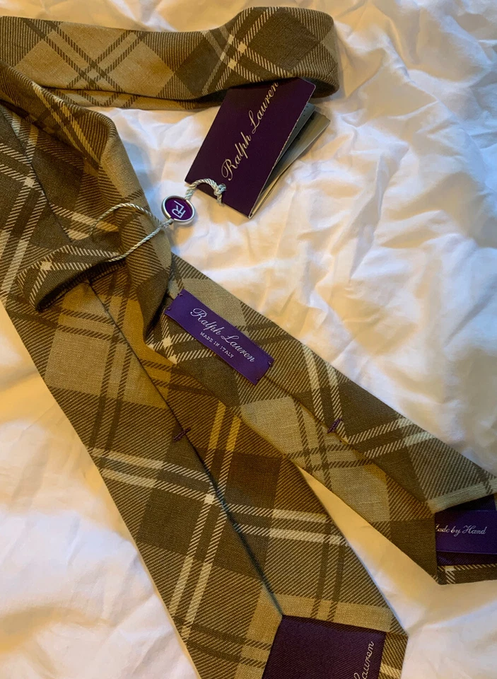 Ralph Lauren Purple Label  linen Tie  Hand made in Italy - Image 4 of 4