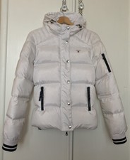 Gant Women’s Hooded Feather Down Puffer Coat White Xs Extra Small