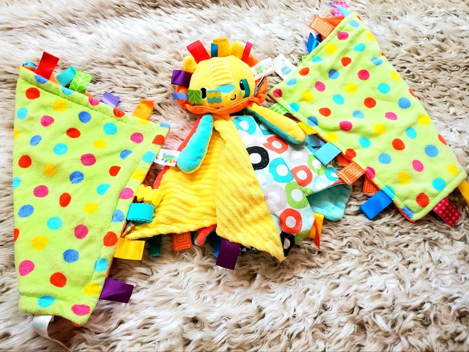 Taggies Manta de Seguridad León Lovey Peluche Lote Set Verde Naranja Safari Terciopelo 14" Foto 3 de 4