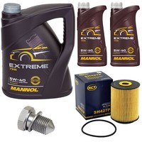 MotoröL Set Mannol Extreme 5W-40 7 Liter + ÖLfilter + Schraube FüR VW Touareg