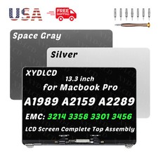 LCD Display Assembly Apple MacBook Pro Retina 13" A1989 EMC3214 3358 Silver Gray