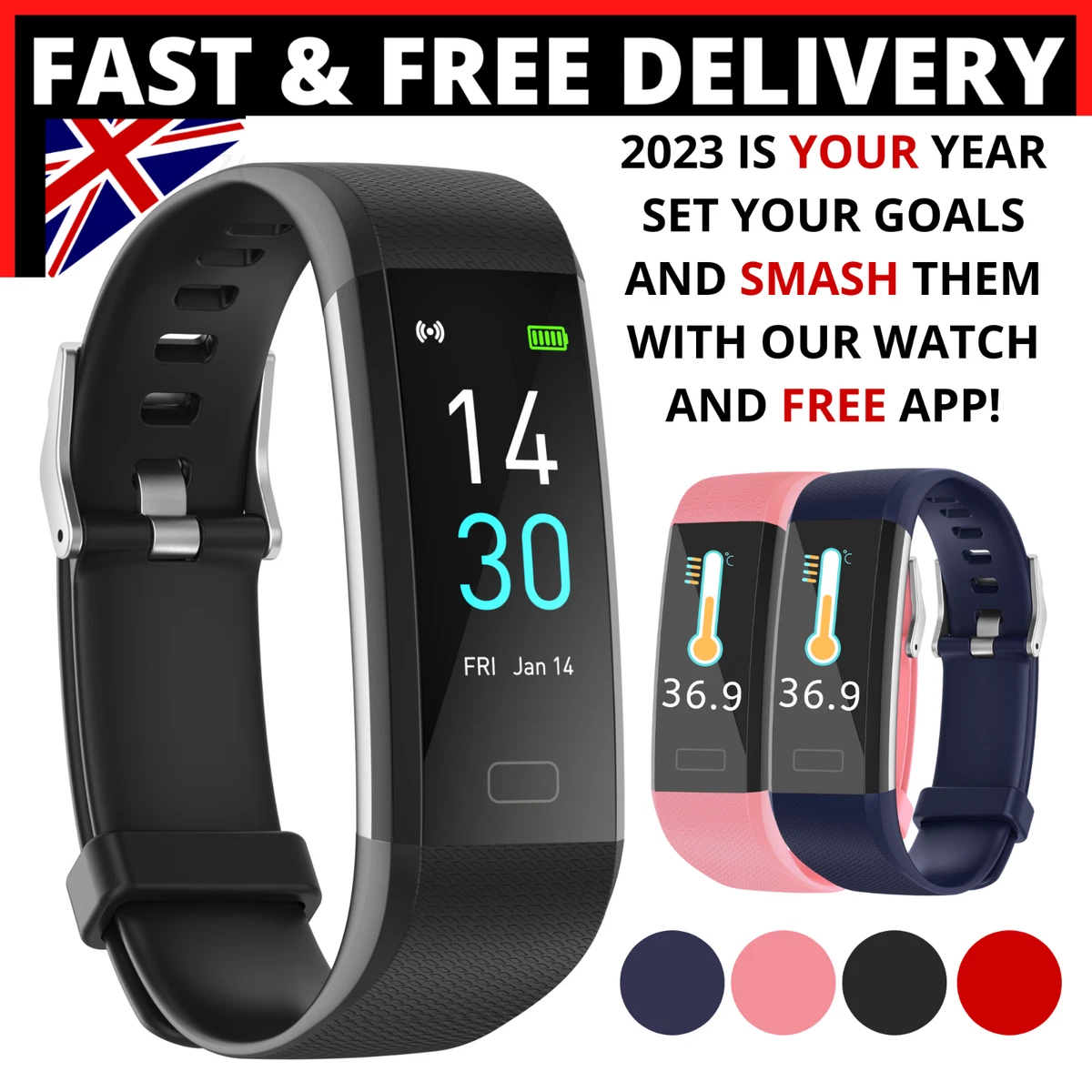 Kollisionskursus rent faktisk Abundantly Fitbit Style Smart Watch Activity Tracker Fitness Watches Heart Rate  Monitor NEW | eBay