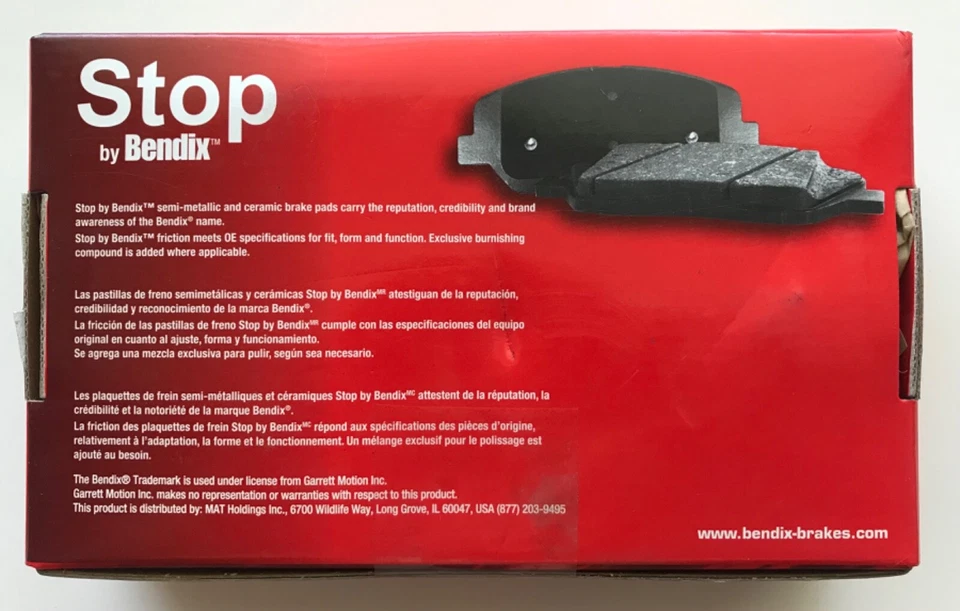 Juego de pastillas de freno de disco cerámicas delanteras Bendix SBC1159 Cadillac Buick Chevy Foto 3 de 3