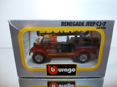 BBURAGO 0198 JEEP RENEGADE CJ-7 - AFRICA TOURS - RED 1:24 - GOOD IN BOX 