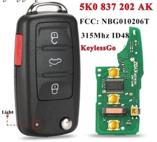 Fits Volkswagen VW 315MHz 5K0837202AK-NBG010206T Complete Transponder Remote Key