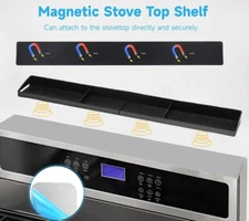 30" Magnetic Stove Top Shelf Spice Rack Storage, Organizer Silicone Preowned