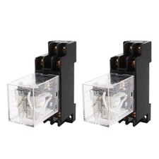 2pcs JQX-13F DC 12V Coil DPDT 8 Pin Power Electromagnetic Relay With Socket