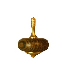 Brass Wood Hand Twisting Spinning Top Gyro Gyroscope Spinner Men EDC Toy Gifts